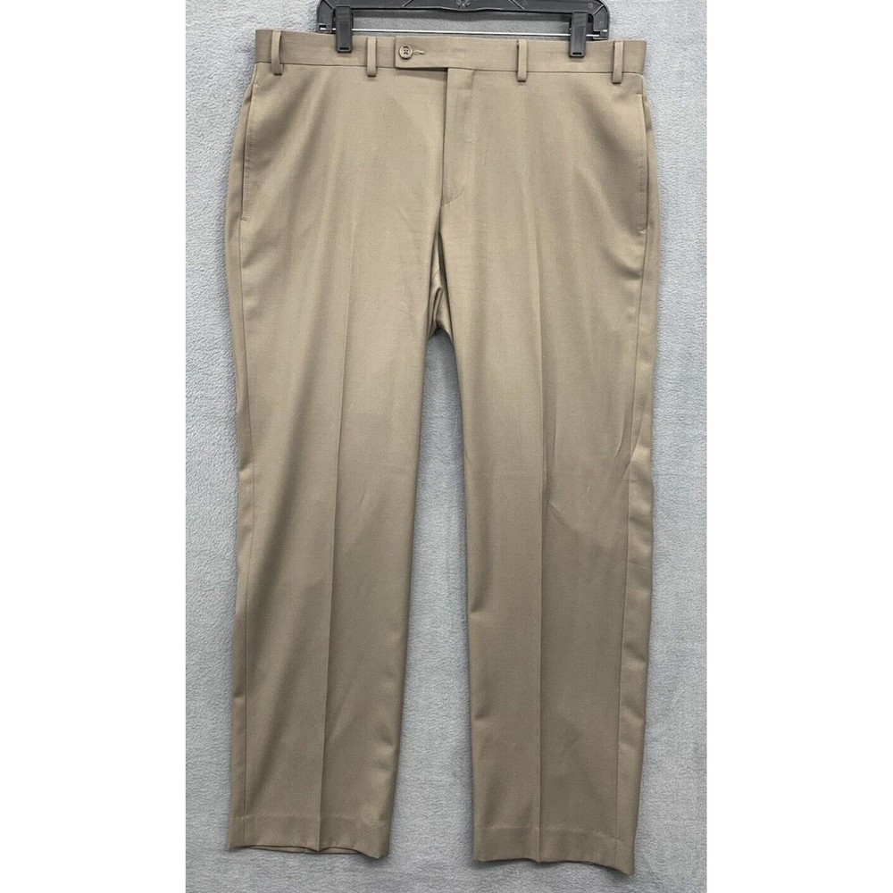 Lauren Ralph Lauren Dress Pants Mens 36x30 Taupe Poly Rayon Blend Green Tag Work